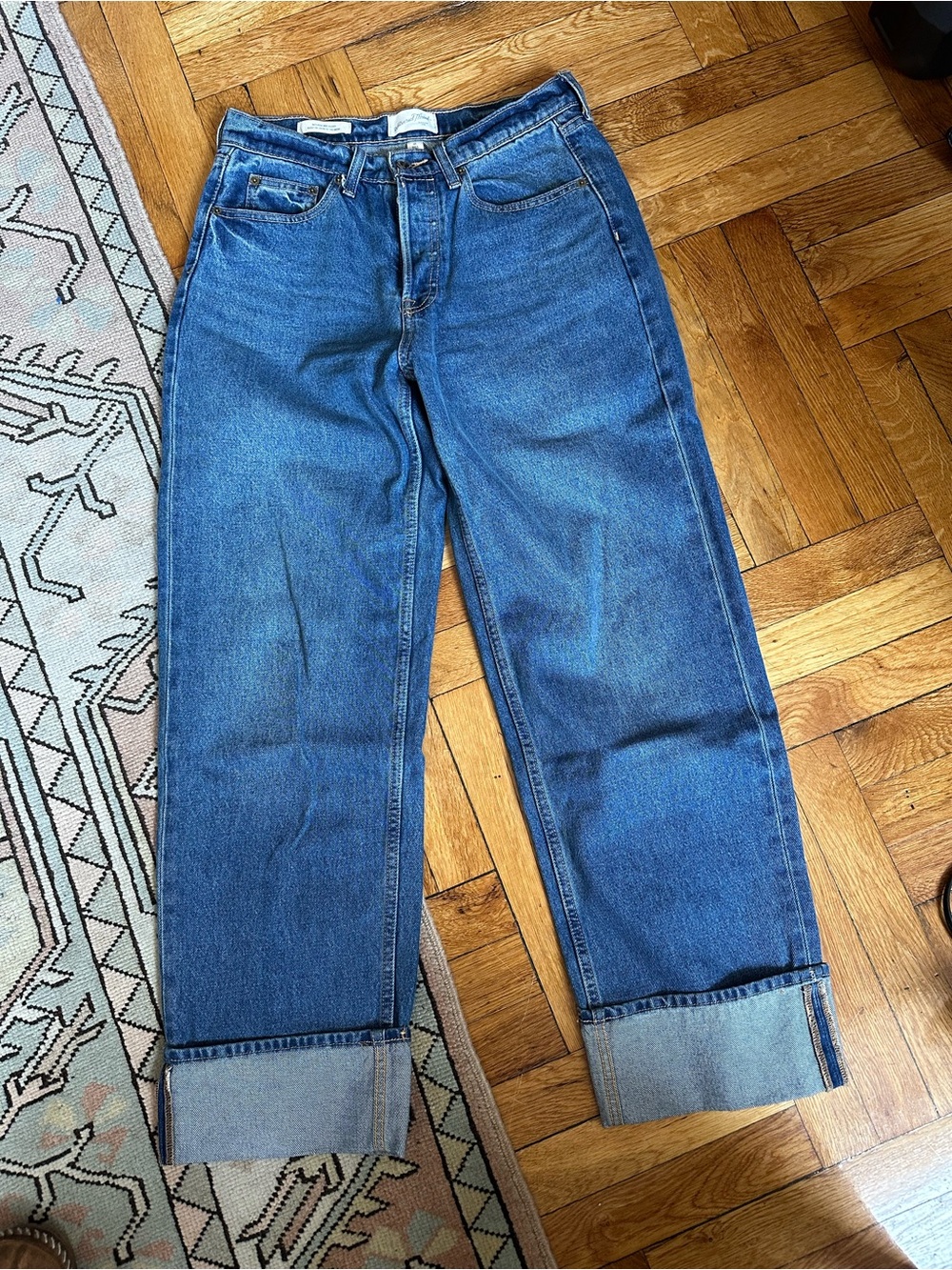 Universal Thread Mid-Rise Baggy Jeans in Blue Denim